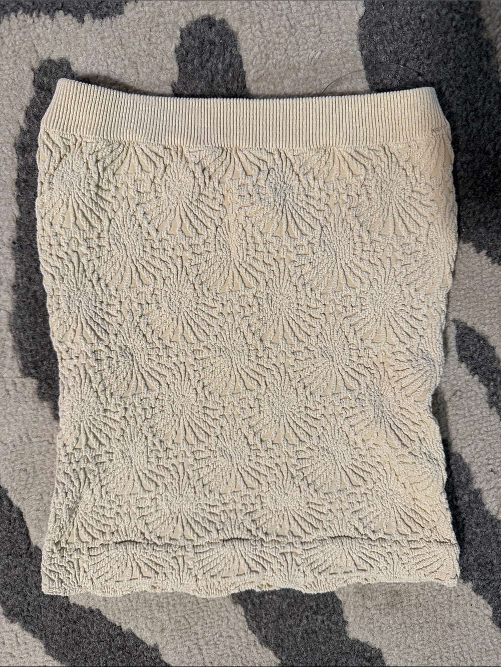 By Together Cream Textured Strapless Tube Top